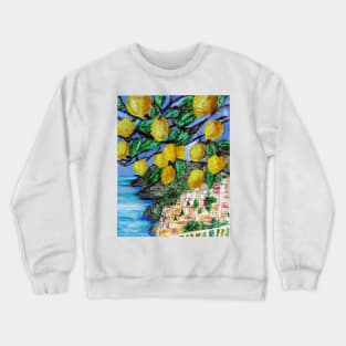 Amalfi Coast With Lemon Tree Crewneck Sweatshirt